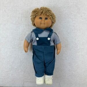 Vintage Davidcraft Corp Doll Blue Corduroy Overalls Yarn Hair Made in Korea